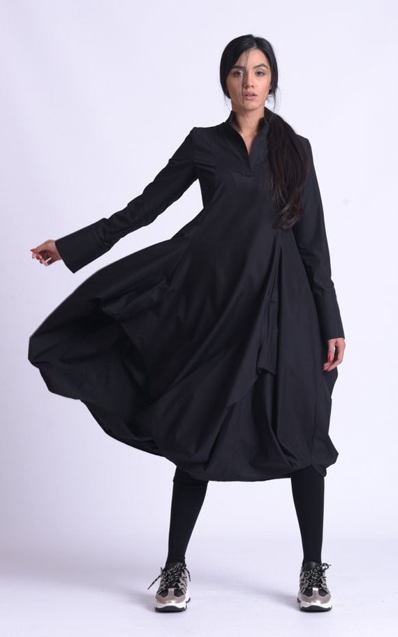 Plus Size Maxi Dress With Sleeve / Oversize Dress / Shirt Dress by  