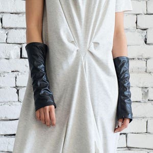 Faux Leather Gloves / Fingerless Gloves Womens /Long Gloves for Women /Womens Long Gloves /Gloves Long Womens / Vegan Gloves / Vegan Goth image 4