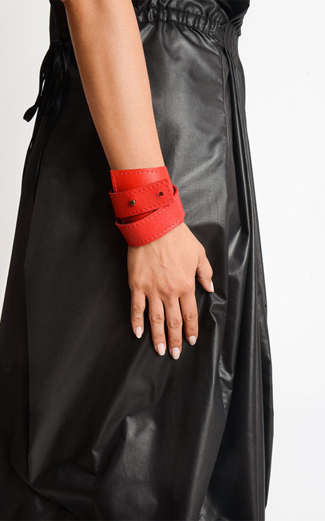 Red Wrap Bracelet/genuine Leather Extravagant Bracelet/red Etsy UK