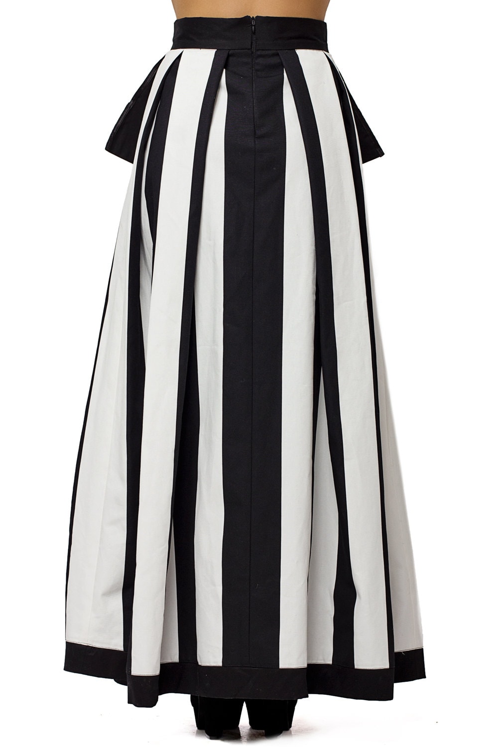 High Waist Black and White Skirt / Long Maxi Skirt / Pocket | Etsy