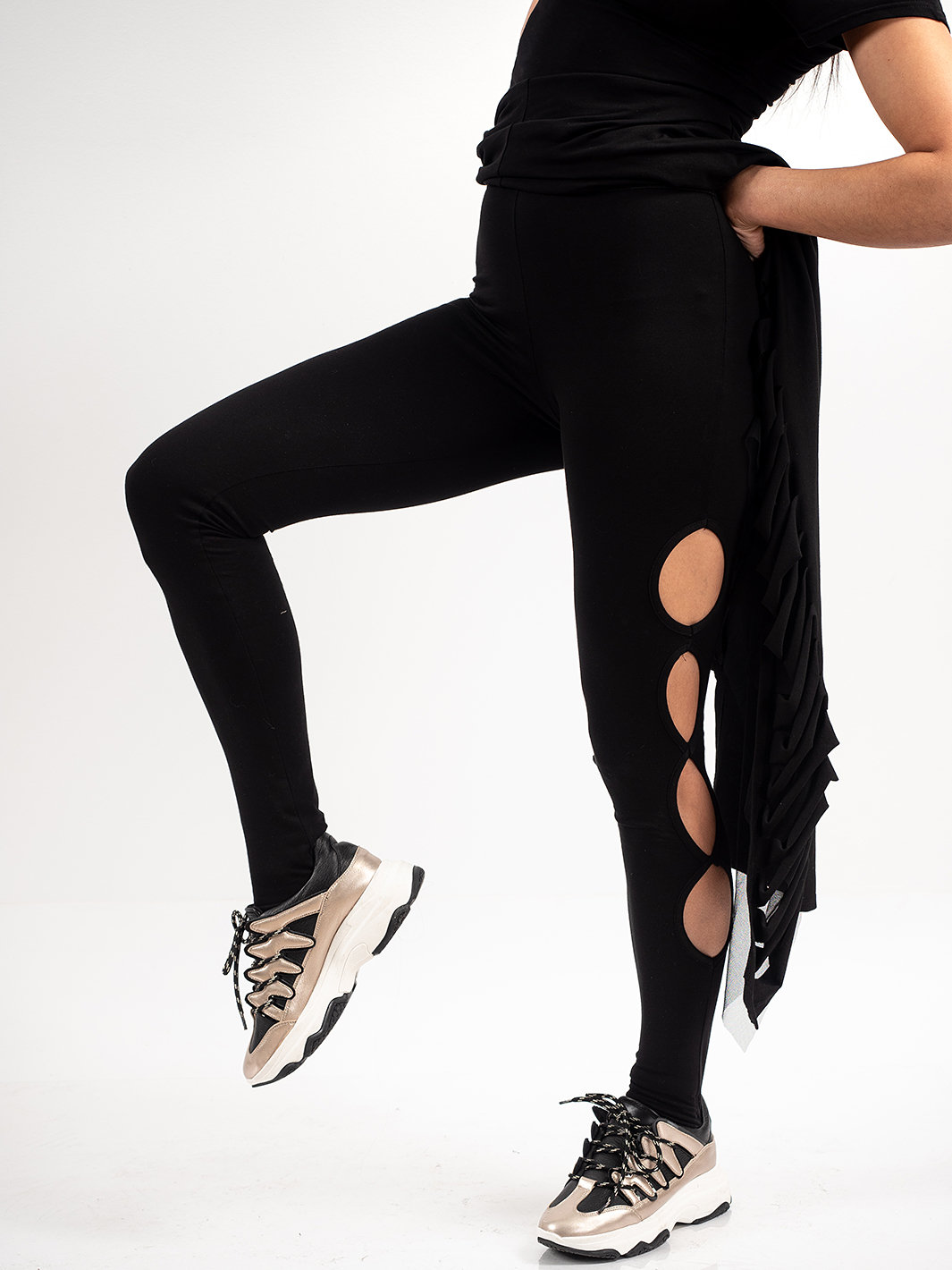 Yoga Pants With Sheer Cutouts
