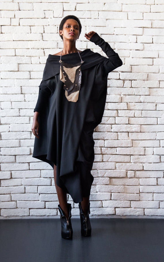 Asymmetric Black Dress/maxi Black Dress/loose Casual Dress Asymmetric Black Dress/maxi Black Dress/loose Casual Dress