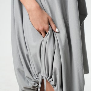 Grey Maxi Dress / Cute Maxi Dress / Plus Size Kaftan / Cotton Kaftan Dress / Kaftan Maxi Dress / Oversize Dress / Asymmetric Hem Dress image 7
