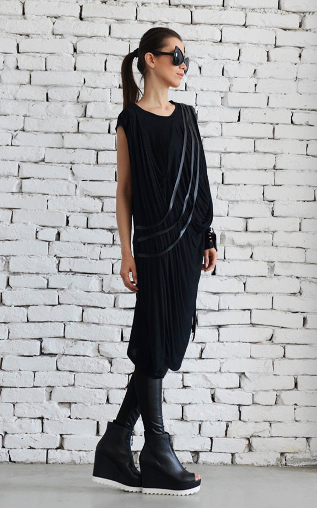 Maxi Dress/ Loose Black Dress/ Dress/ Long Tunic/ Asymmetric / - Etsy