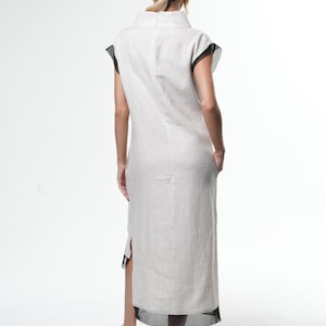 Women's Asymmetrical Linen Dress in Black by Pistache Apparel main image 1