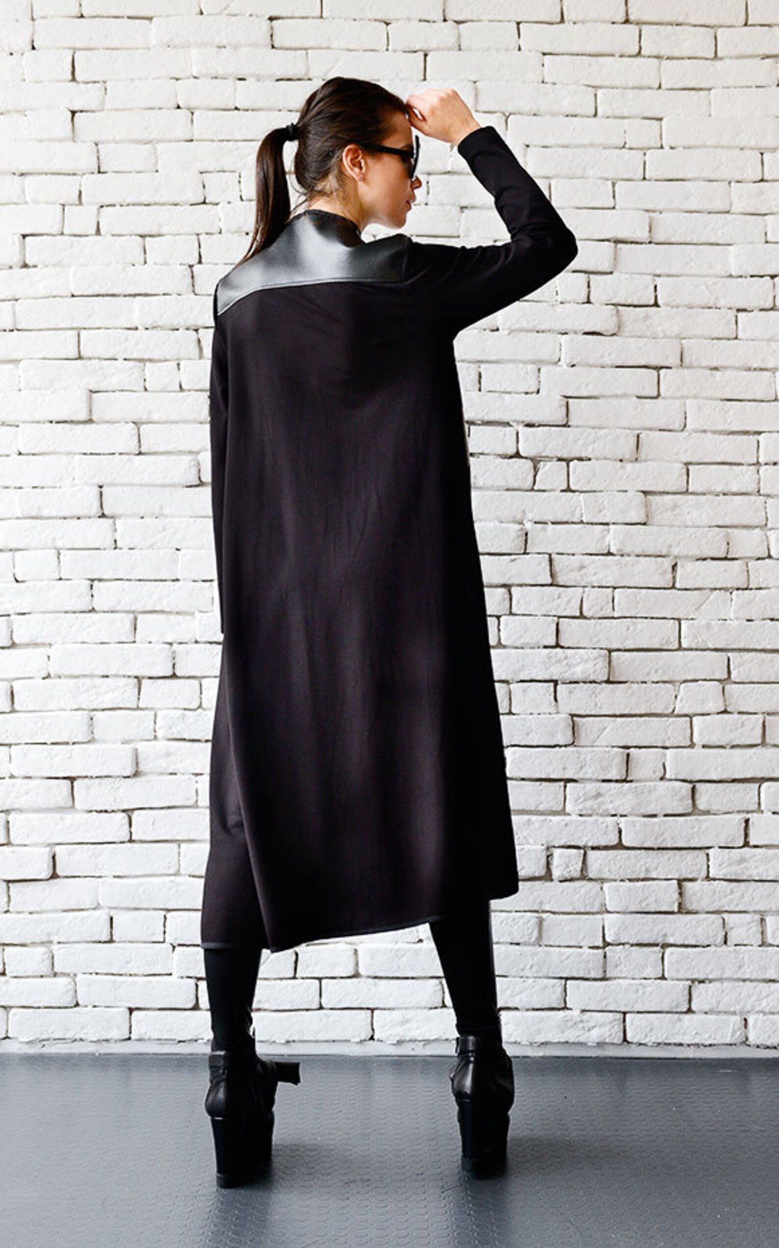 Lapel Striped Oversize Full Sleeve Long Coat