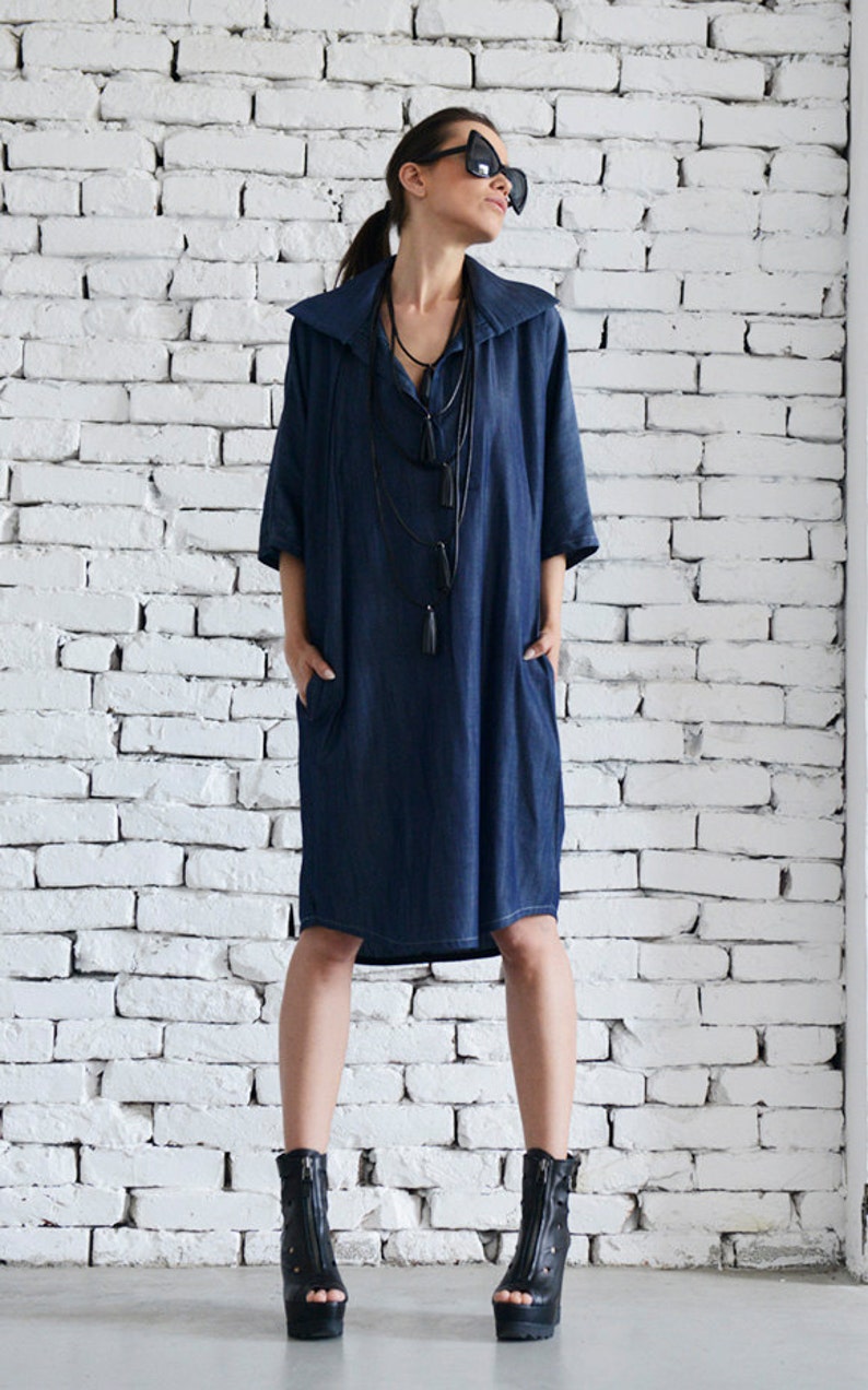 short Casual Dress/denim Tunic Top 