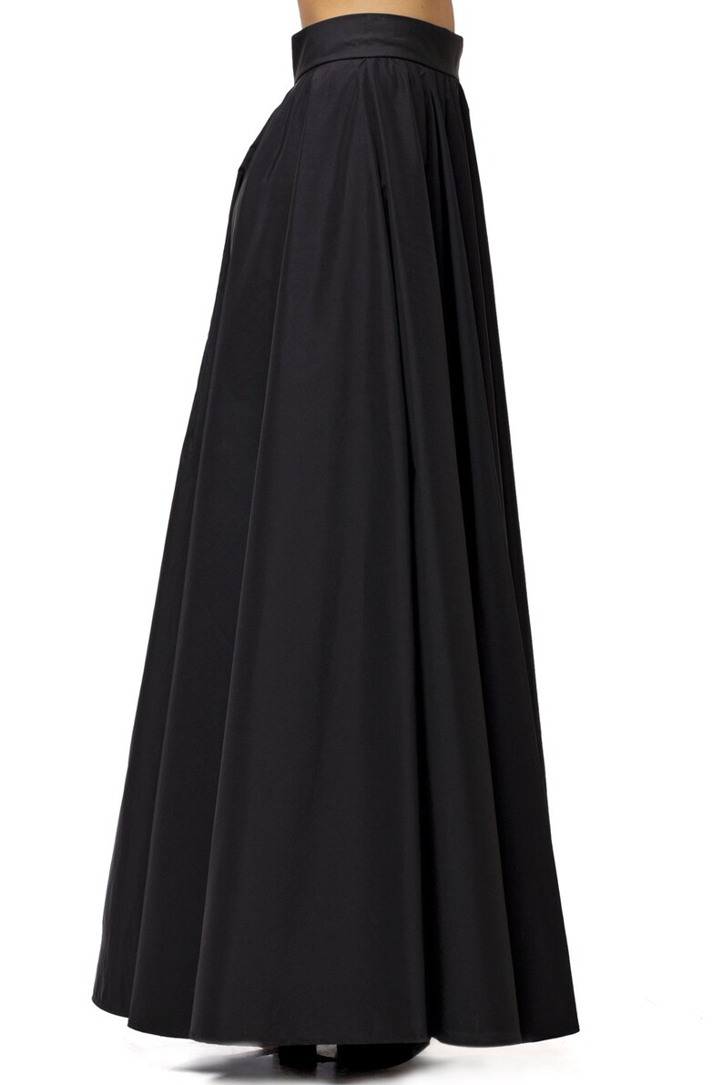 Maxi Black Skirt / Long Black Skirt / High Waist A Line Skirt | Etsy