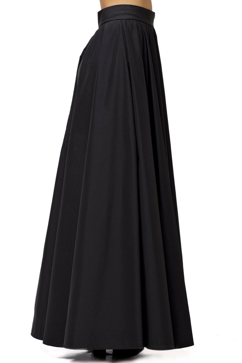 Maxi Black Skirt / Long Black Skirt / High Waist A Line Skirt Etsy