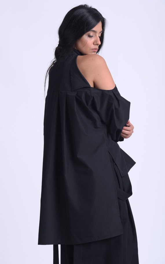 Chemisier Tunique Noir Femme - Épaules Dénudées (off-shoulder) - Taille M - Neuf Avec étiquettes