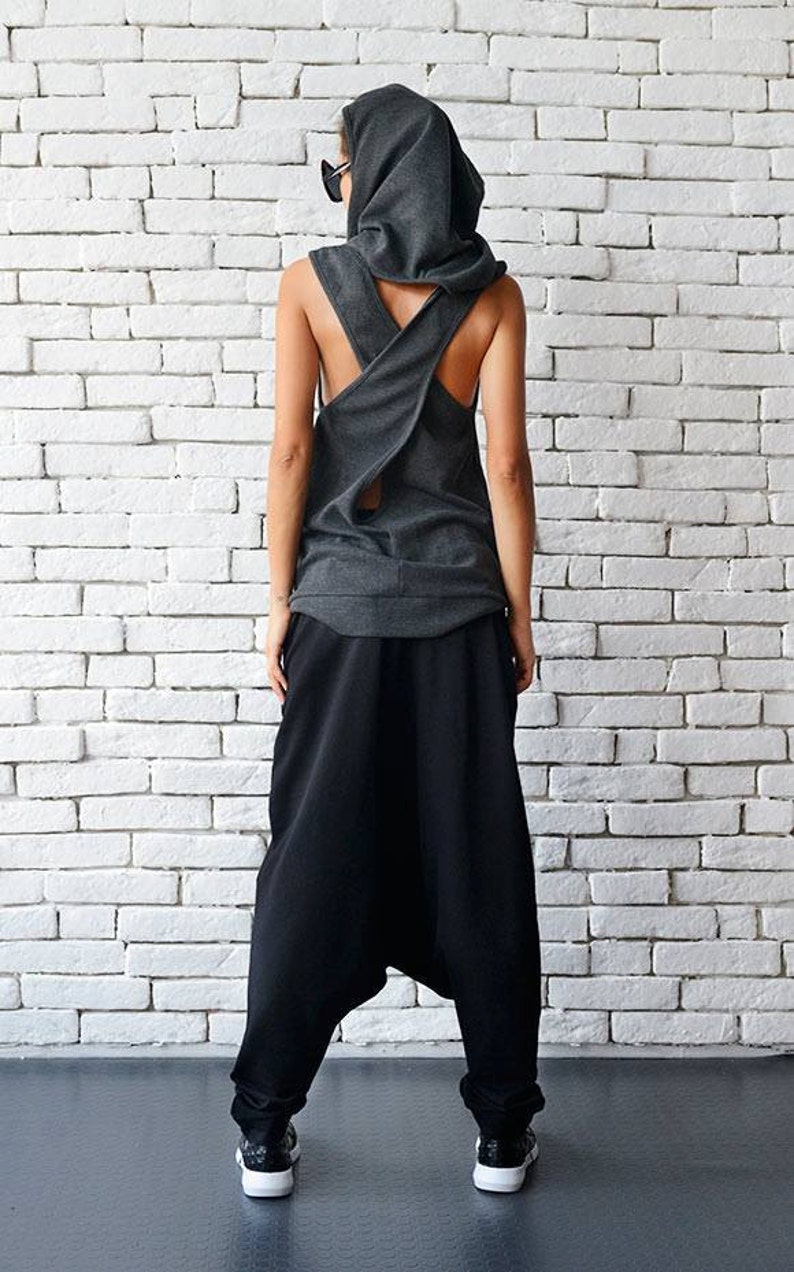 Extravagant Black Pants/Loose Casual Pants/Comfortable Drop image 5