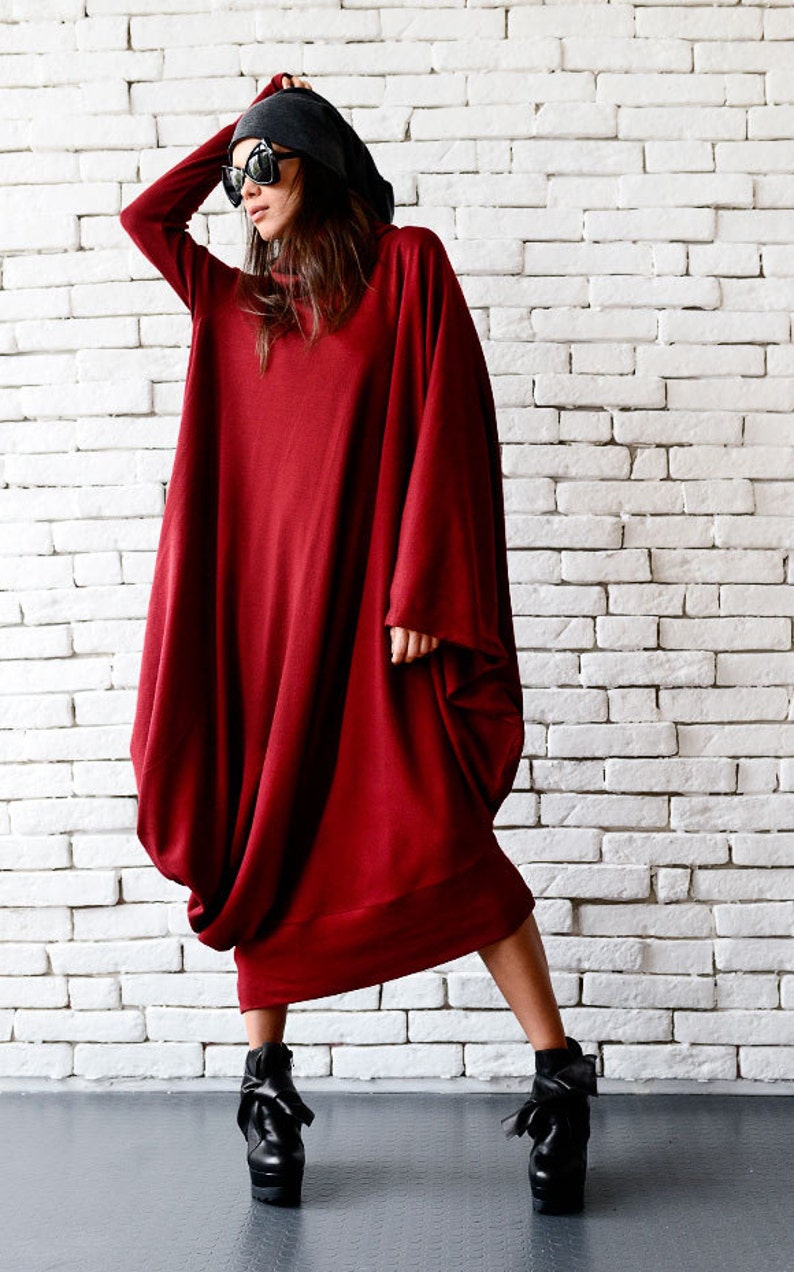 Red Maxi Dress/Loose Kaftan/Comfortable Dress/Oversize Tunic | Etsy