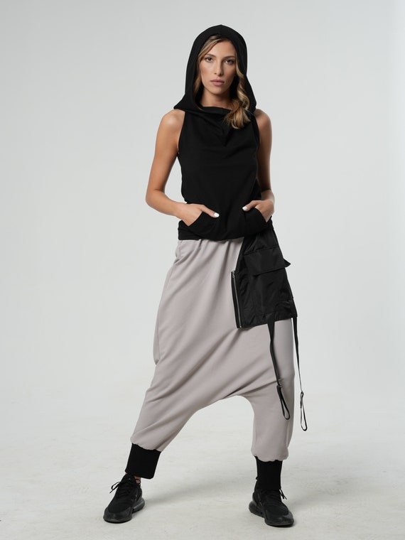 Hooded Tank Top / Open Back Top / Festival Tank Top / Sleeveless Top / Urban Streetwear / Backless Top / Halter Wrap Top METT0044