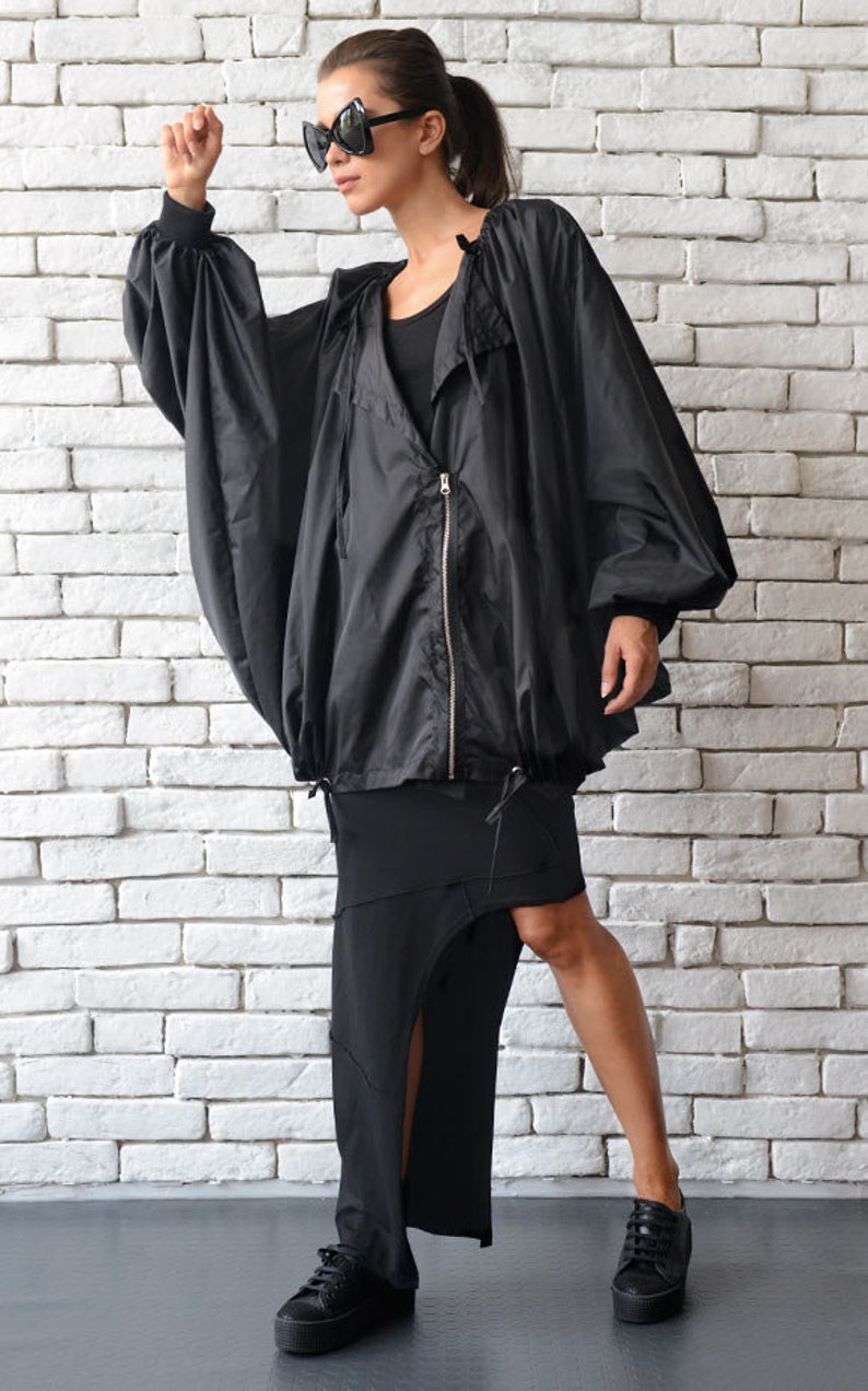 Oversize Black Jacket/loose Pocket Coat/asymmetric Maxi - Etsy