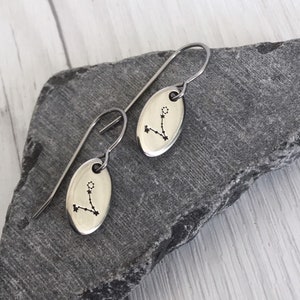 Pisces Earrings - Pisces Jewelry - Zodiac Sign Earrings - Constellation Earrings - Zodiac Jewelry - Celestial Stainless Steel Earrings