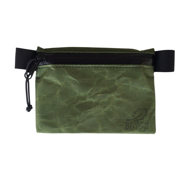 3.5"x4.5" Dark Green 2.92 Dyneema Zipper Pouch -  DCF Dyneema Cuben Fiber Pouch - Ultralight Pouch - Backpacker Pouch - Trail Wallet