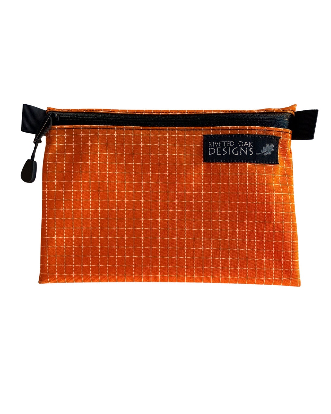 5x7 Orange HDPE Gridstop Zipper Pouch Ultralight Pouch Dyneema Pouch