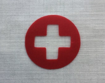 First Aid Kit Circle Sticker - Red Cross Sticker - FAK Pouch Sticker - Backpack Organization - Backpacker Gift - Pouch Labels