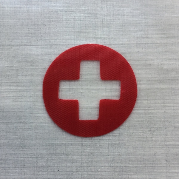 First Aid Kit Circle Sticker - Red Cross Sticker - FAK Pouch Sticker - Backpack Organization - Backpacker Gift - Pouch Labels