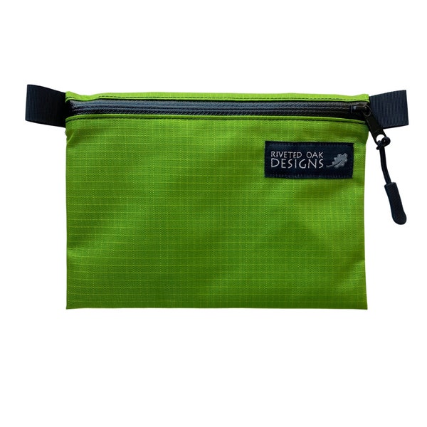 5"x7" Green 210D Robic Ripstop Nylon Zipper Pouch - Ultralight Pouch - Nylon Pouch - Ultralight Backpacking Gear - Hiking Pouch