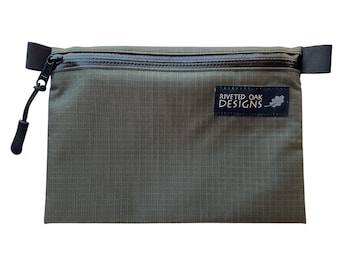 5"x7" Gray 210D Robic Ripstop Nylon Zipper Pouch - Ultralight Pouch - Nylon Pouch - Ultralight Backpacking Gear - Hiking Pouch