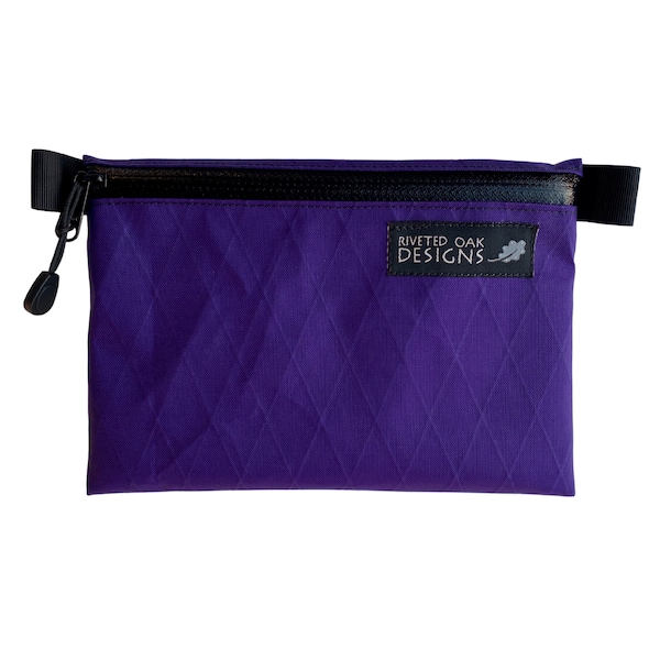 5"x7" Purple Ultralight X-Pac Zipper Pouch - VX21 X-Pac Pouch - Ultralight Backpacking Gear - EDC Pouch - Hiking Pouch - First Aid Kit Pouch