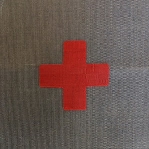 First Aid Kit Sticker - Red Cross Sticker - FAK Pouch Sticker - Backpack Organization - Backpacking Gear - Hiking Gear