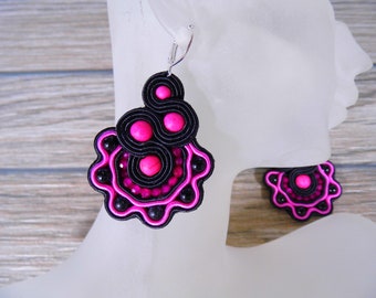 handmade earrings, soutache