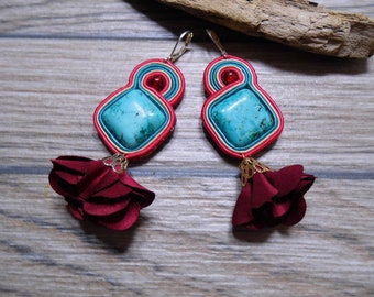 handmade earrings, soutache