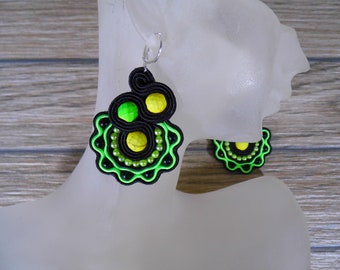 handmade earrings, soutache