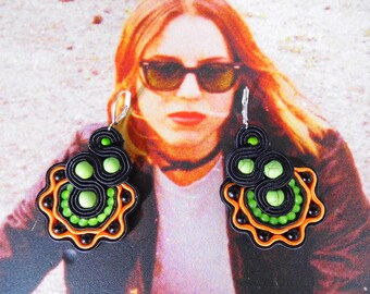 handmade earrings, soutache