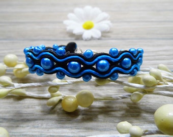 bracelet , soutache, soutache bracelet, dangle, boho, handembroidered jewelry, soutache technique, gift for her, ethnic style, handmade