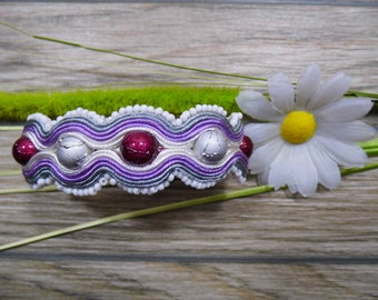 Bracciale, soutache, bracciale soutache, penzolare, boho, gioielli handemricamati, tecnica soutache, regalo per lei, stile etnico, fatto a mano