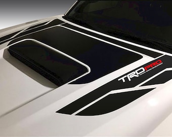 TRD Toyota Tacoma Pro Hood Decal Lasts 7+ High Quality Free Installation Kit, black matte, wrap kit, off road, racing development