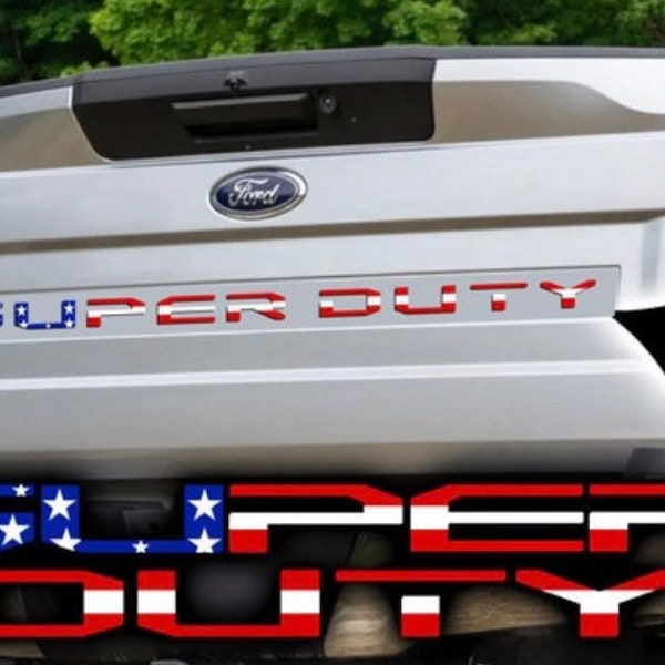 Fits 2020-2022 Ford Super Duty 3M USA Flag Tailgate Letter Overlay Decals