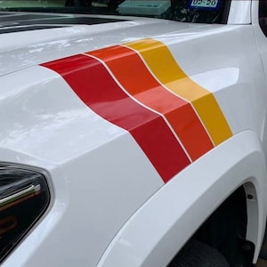 Toyota Tacoma TRD Retro Fender 3M Decals, yellow orange red stickers, trd flag, high quality oracal brand, waterproof, easy instal, usa made