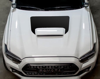 TRD Toyota Tacoma truck Pro Scoop Hood Decal, made in USA, black matte color wrap, 7yr High Quality, waterproof, easy instal