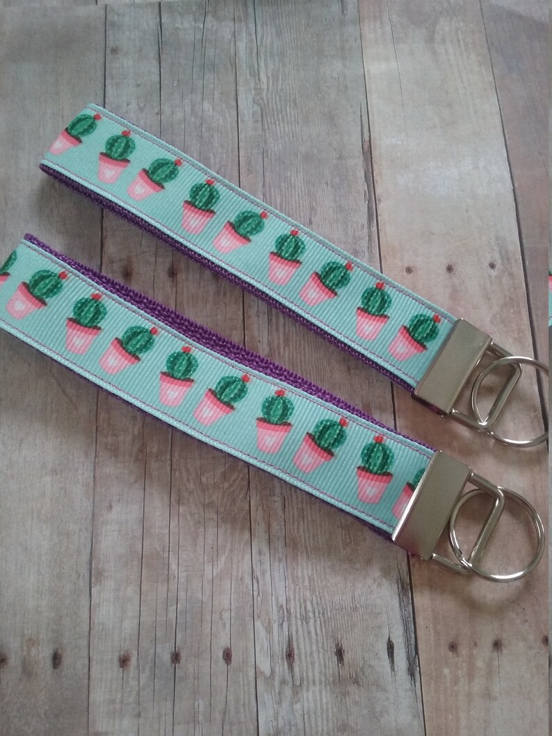 Cactus Key Fob Cactus Keychain Boots Key Holder Wristlet Etsy