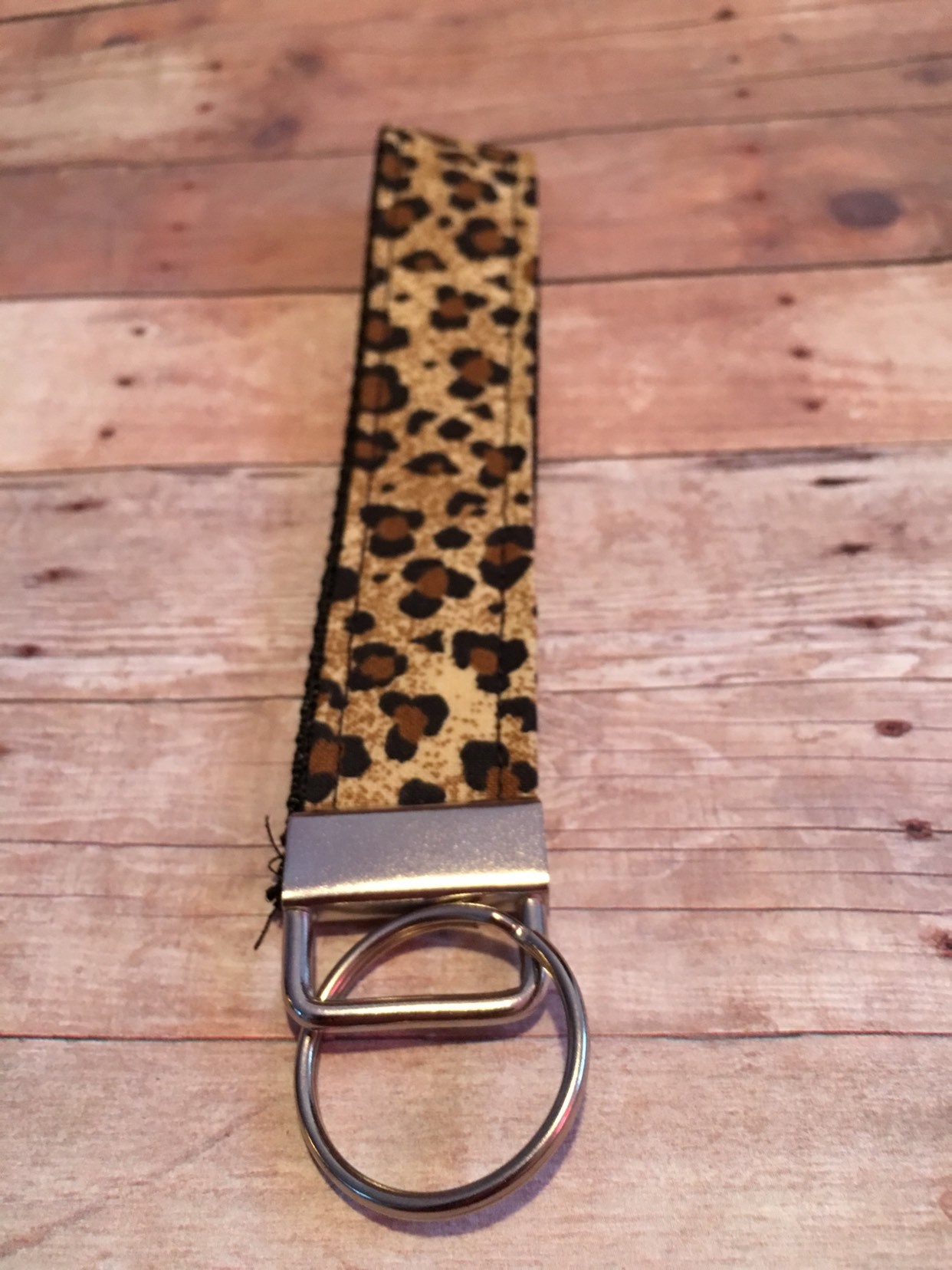 Leopard Key fob Keychain Key holder Wristlet leopard | Etsy