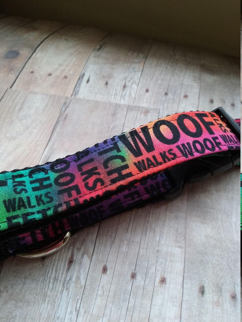 Tye Dye Rainbow Dog Collar Dog style Fabric Dog Collar Etsy