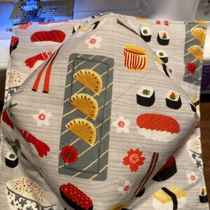 Microwave Bowl cozy, reversible cozy, sushi bowl cozy, gifts, gift ideas, soup bowl cozy, ice cream bowl cozy, colorful print, Easter gifts