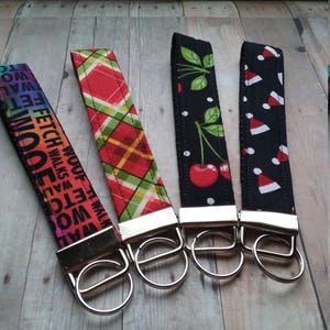Key fob, Keychain,  Key holder, Wristlet, Christmas print key rings, Wrist Key Holder,  Key Fob Key Chain, Gift ideas, Stocking stuffer