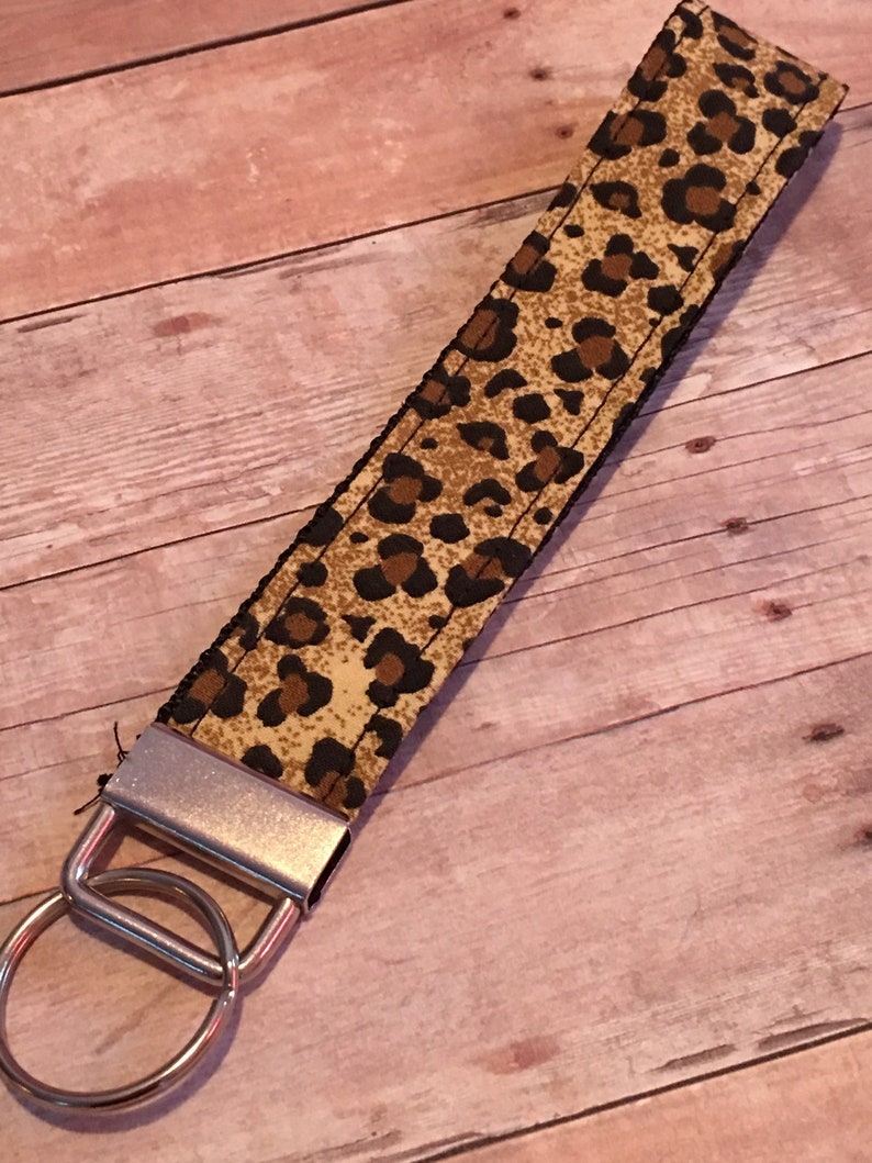 Leopard Key Fob Keychain Key Holder Wristlet Leopard - Etsy