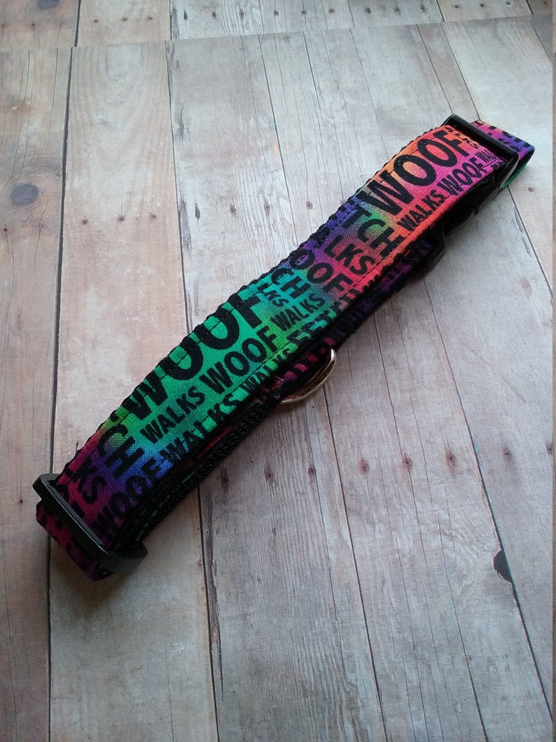 Tye Dye Rainbow Dog Collar Dog style Fabric Dog Collar Etsy