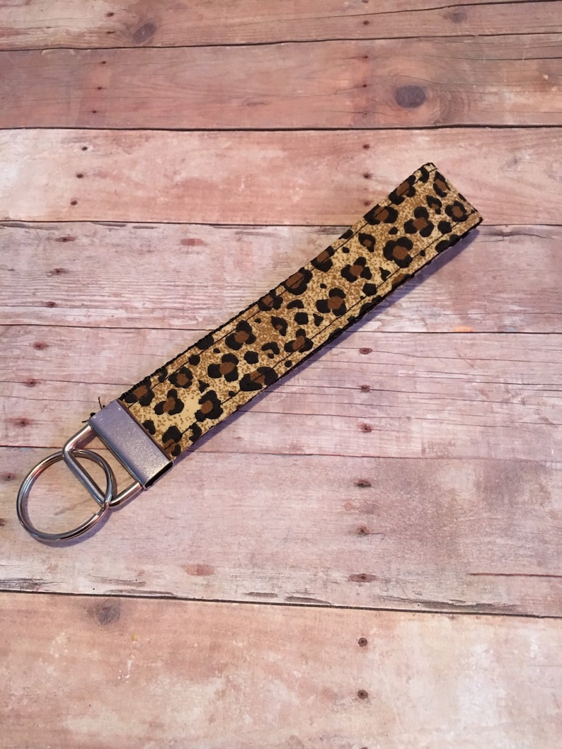 Leopard key fob keychain key holder wristlet leopard  etsy Leopard key fob keychain key holder wristlet leopard  etsy