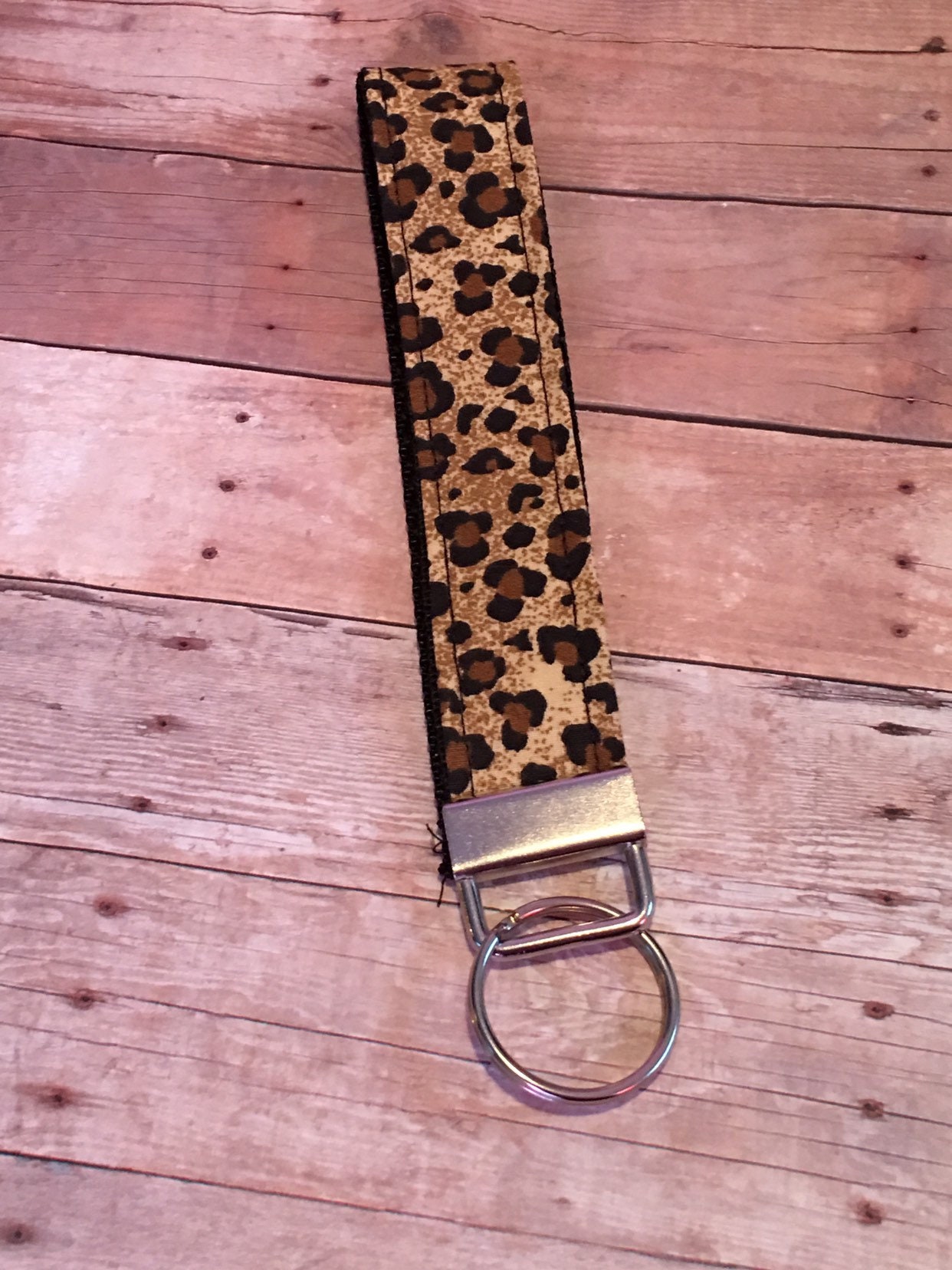 Leopard Key fob Keychain Key holder Wristlet leopard | Etsy