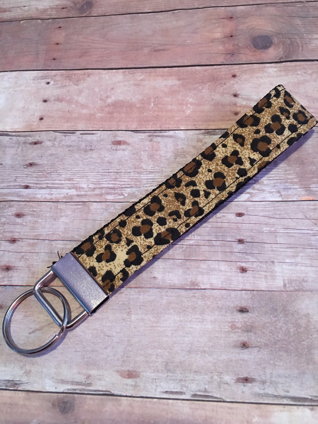 Leopard Key fob Keychain Key holder Wristlet leopard | Etsy