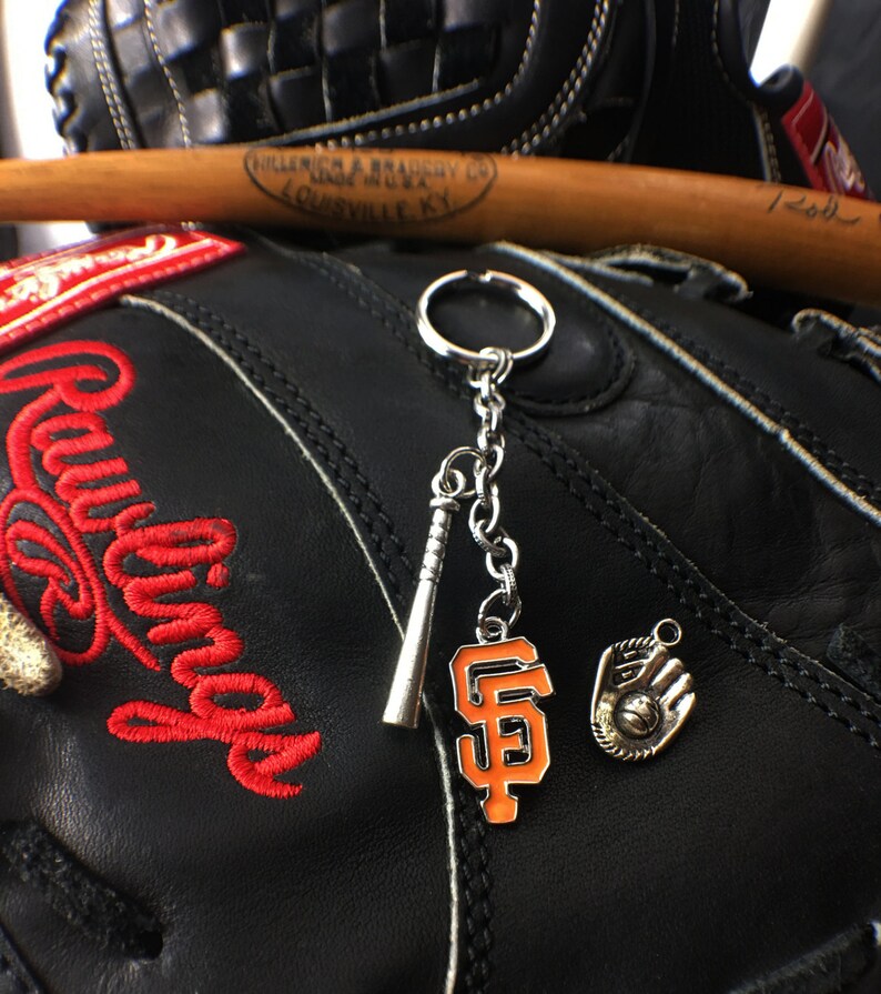 SF Giants Baseball Mom Keychain Black Orange Team Mom Fan Etsy