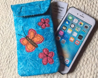 Medium Size Phone case, Quilted case, iphone, Smart phone case, Gadget case, phone pouch, iPhone bag,eyeglass, cell phone case 6#35