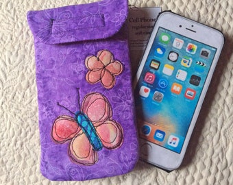 Medium Size Phone case, Quilted case, iphone, Smart phone case, Gadget case, phone pouch, iPhone bag,eyeglass, cell phone case 6#36